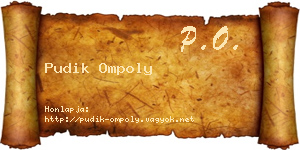 Pudik Ompoly névjegykártya